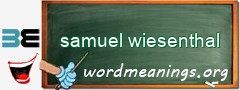 WordMeaning blackboard for samuel wiesenthal